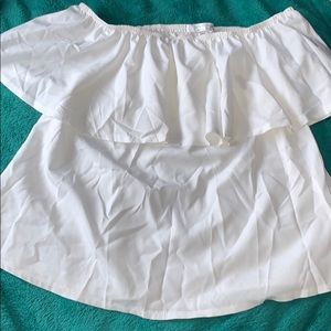 Off the shoulder white top
